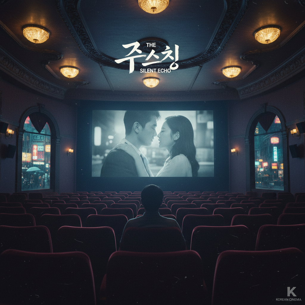 Korean cinema movie scene, dramatic cinematic still from a Korean film, emotional storytelling, beautiful cinematography, film noir meets modern Korean drama aesthetic, movie theater atmosphere, editorial magazine style, rich colors